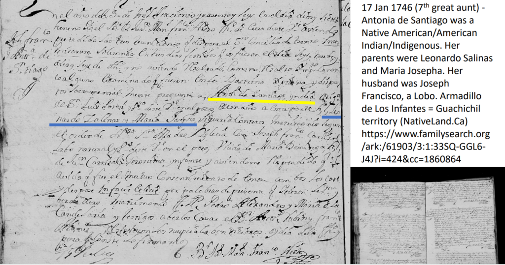 Juan Zapata Guachichil evidence letter with highlights