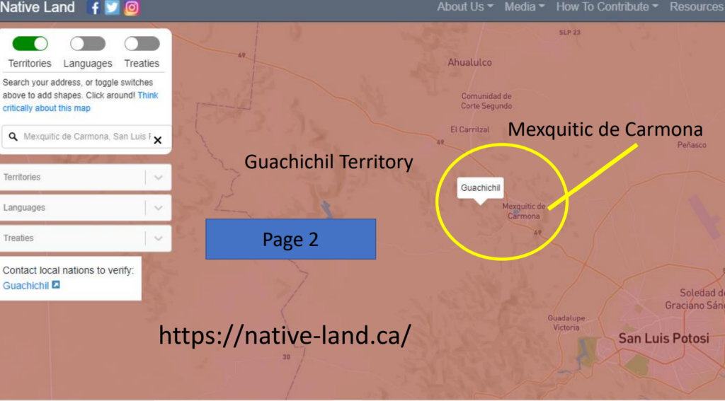 Juan Zapata Guachichil map area evidence